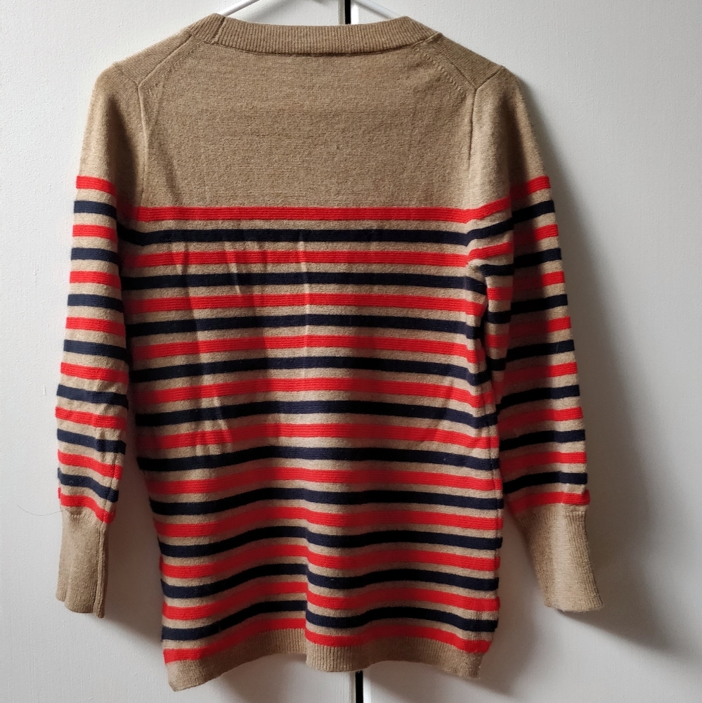 J Crew 100% Cashmere striped round neck jumper - Picture 3 of 7